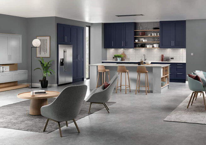 Mason Kitchen S1 Serica Marine Blue Light Grey