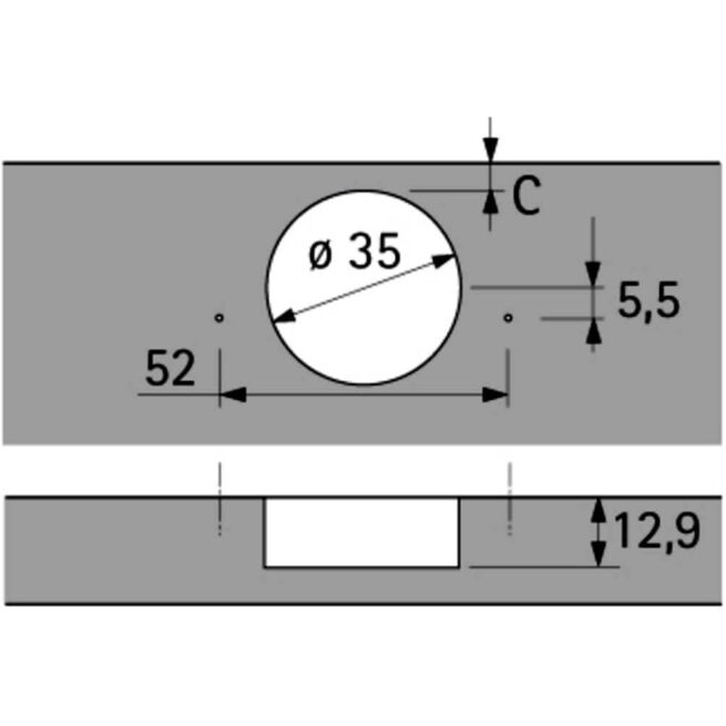 Hettich 9073605 Hinge Diagram