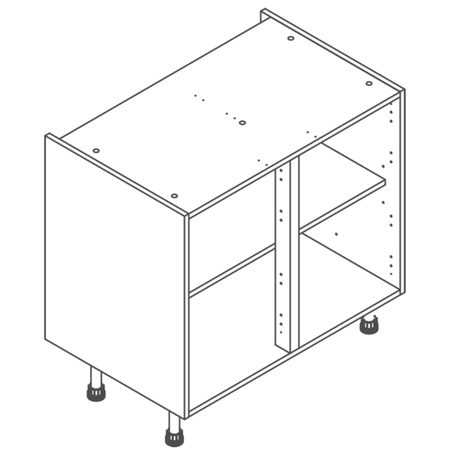 H720 W900 Clicbox Kitchen Cabinet Base Unit
