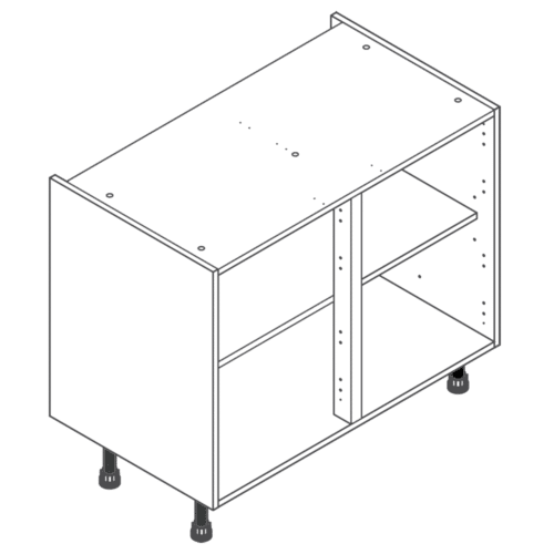 H720 W1000 White Clicbox Kitchen Cabinet Base Unit