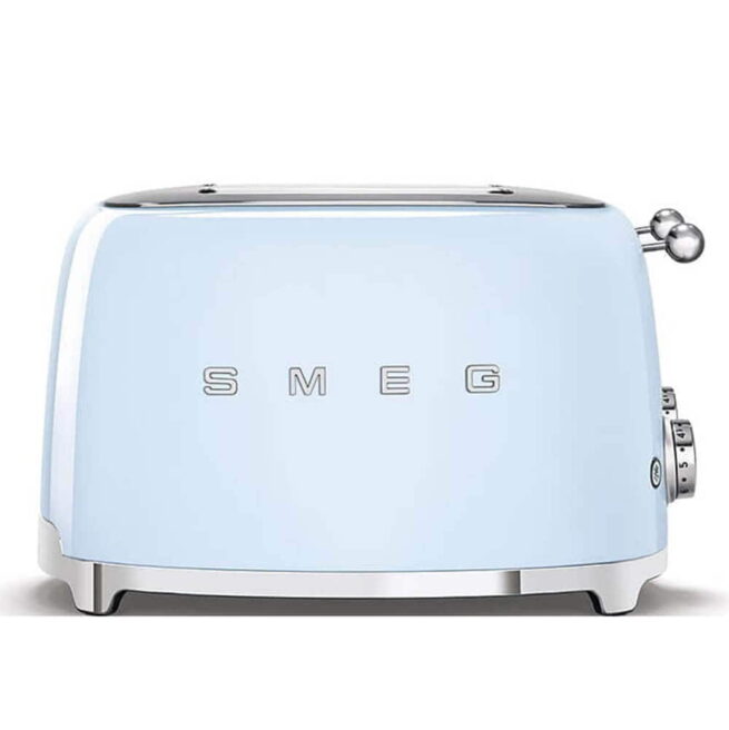 TSF03PBUK Smeg Pastel Blue 4 Slice Toaster Side View